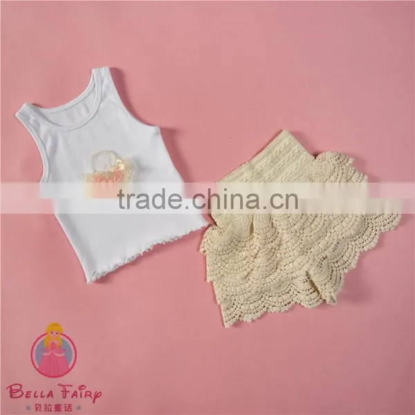 New Popular Baby Girls Lace Shorts Set,2pcs Set for Toddler Girls photo-4