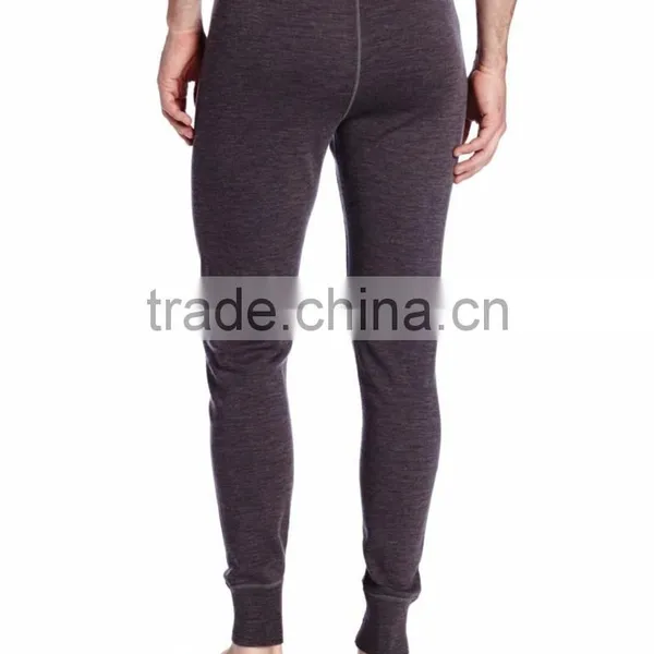 Custom Male Pure 100% Fine New Merino Wool Men's Athletics Midweight Bottom Outdoors Sports Winter Thermal Underwear Pants photo-3
