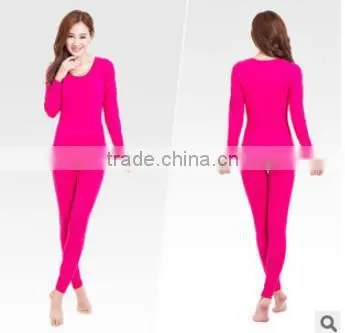Custom Hot Sale 2014 Thermal Underwear Women's Seamless Body Suit O-neck Winter Warm Tight Slim Long Johns Top+pant Shapewear se photo-5