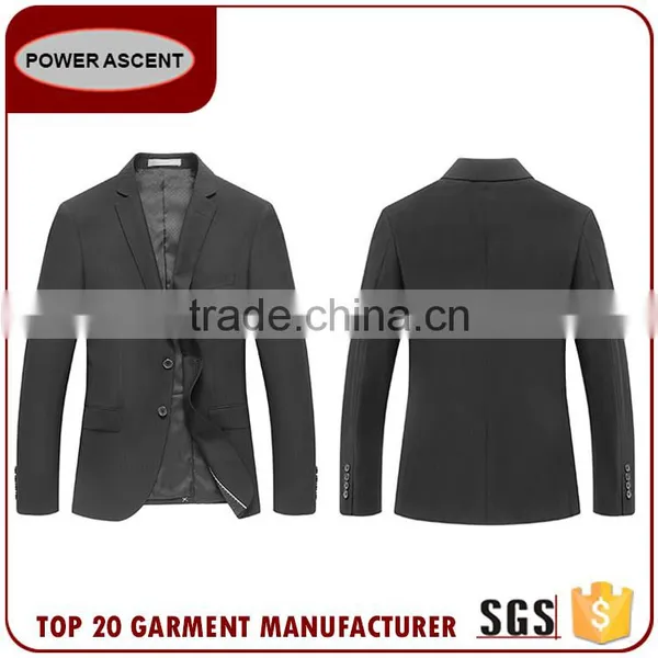 Casual Mens Formal Smooth Business Black 2-Button Suits photo-4