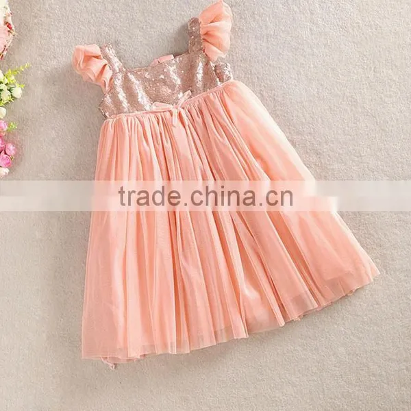 Girl Persnickety Remake Well Dressed Wolves Red Sequin Dress With Chiffon Ruffle Girl Sequin Dress photo-5