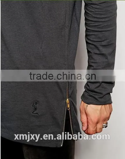 2016 China Manufacturers Summer Men Short Sleeve Double Sided Zipper100coton t Shirt photo-2
