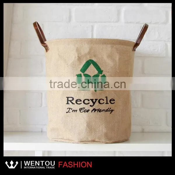 New Green Activists Monogrammed Burlap Basket photo-3