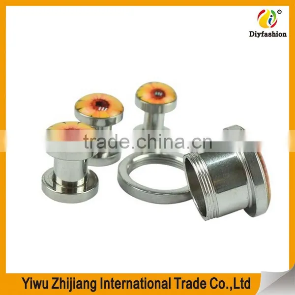 Stainless Steel Screw Ear Plugs Flesh Tunnels Stretcher Expander photo-3