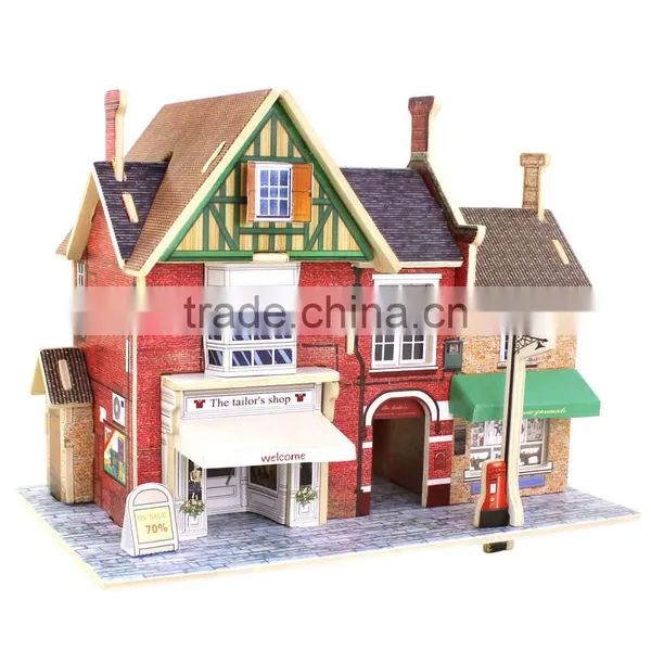 DIY Wood Assembling Toys Wooden Model Of Three-dimensional 3D Puzzle Educational Toys for Children Castle Model Jigsaw Puzzle photo-3