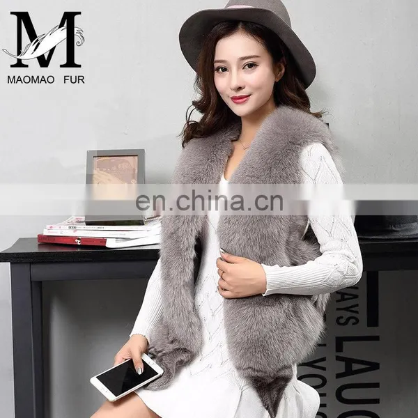 2017 New Fashion Sleeveless Outerwear Real Fox Fur Vest for Women photo-5