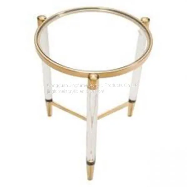 Hot Selling Round Side Table Stainless Steel Brass Table Acrylic Table photo-4