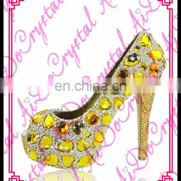 Aidocrystal 2016 Fashion Ladies Pumps Shoes Italian Purple Crystal Diamond Bridal Wedding Jeweled High Heel Shoes and Bag Set photo-5
