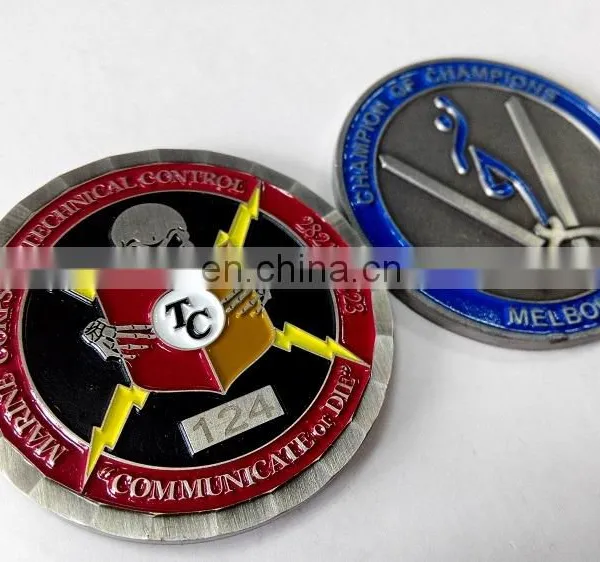 Zinc Cast Flat Wave Edge 3D Relief Custom Souvenir Coin photo-3