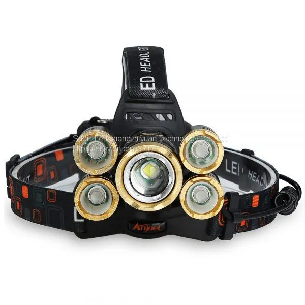 5 LED велосипедный фонарь на голову 4R5 1T6