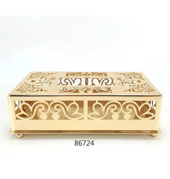 New Design Gold Metal Tissue Box for Home Decorations photo-3