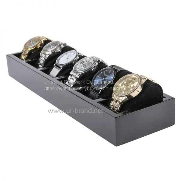 6 Booth Watch Display Box Watch Jewelry Display Storage Tray With Pillow Black Watch Storage photo-2