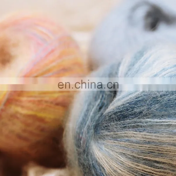 Fluffy Mohair and Acrylic and Wool Blended Fancy Yarn for Knitting photo-6