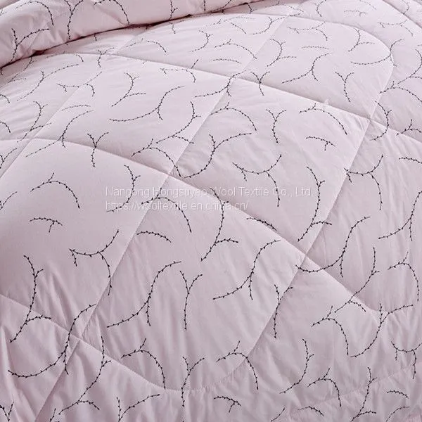 American Custom Design Pink/White Color 100% Pure Wool Cashmere Quilt photo-5