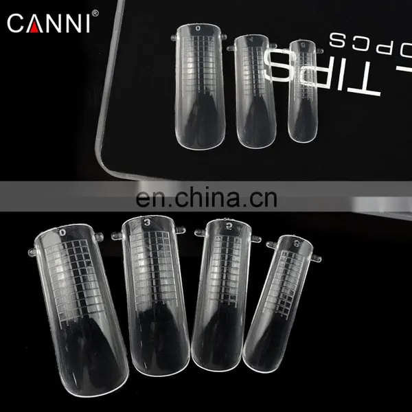 86110 100PCs/Box False Nails Mold Clear Full Cover Poly Nail Tips Scale Tools With Clip UV Gel Acrylic Quickly Extended Tips photo-3