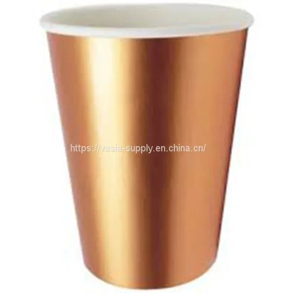 Solid Color Bronzing Rose Gold Party Tableware Disposable Paper Cups photo-2