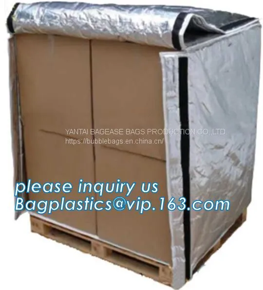 Aluminum Foil Bubble Insulation Material Vapour Barrier Pallet Cover, Thermal Insulated Pallet Blankets, photo-2