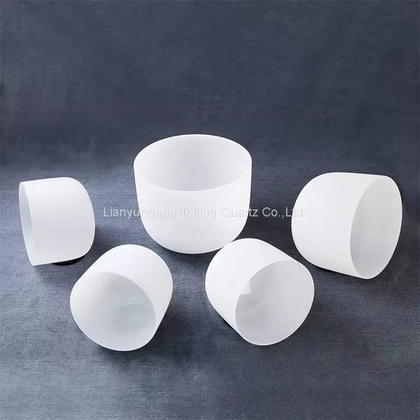Meditation Therapy Chakra Quartz Glass Crucible Singing Bowl Set photo-3