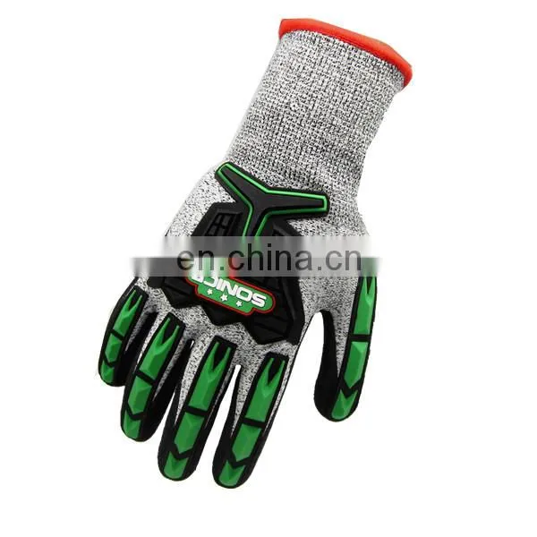 Nitrile Dipped Industrial Impact Cut Resistant Level 5 Oil Field Construction Hand Work Safety Gloves photo-5
