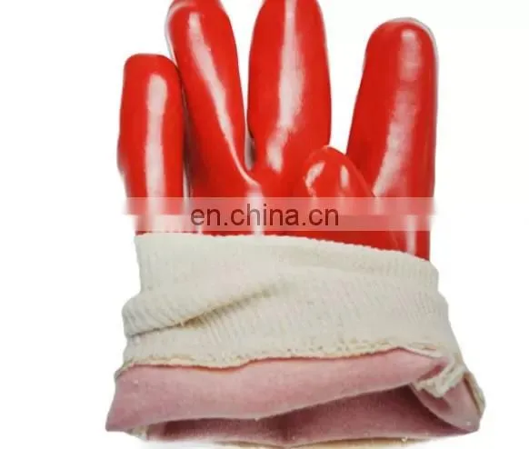 Red Nitrile Full Coated Knitted Wrist Anti Oil Anti-Impact Safety Heavy Duty Oil And Gas Gloves For Work photo-4