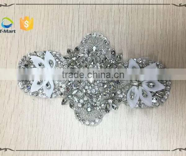 Embroidered Organza Flower Appliques for Bridal Dresses photo-2