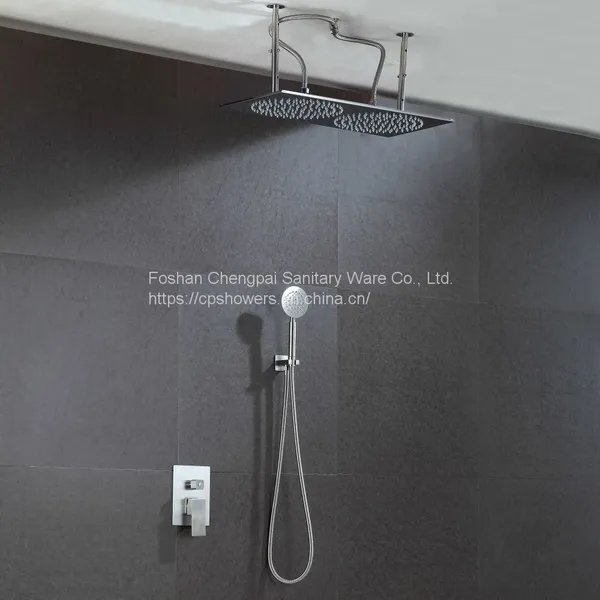Shower Set Roud Rainfall Showerhead in 304 Stainless Steel LED Lighting Shower System photo-2