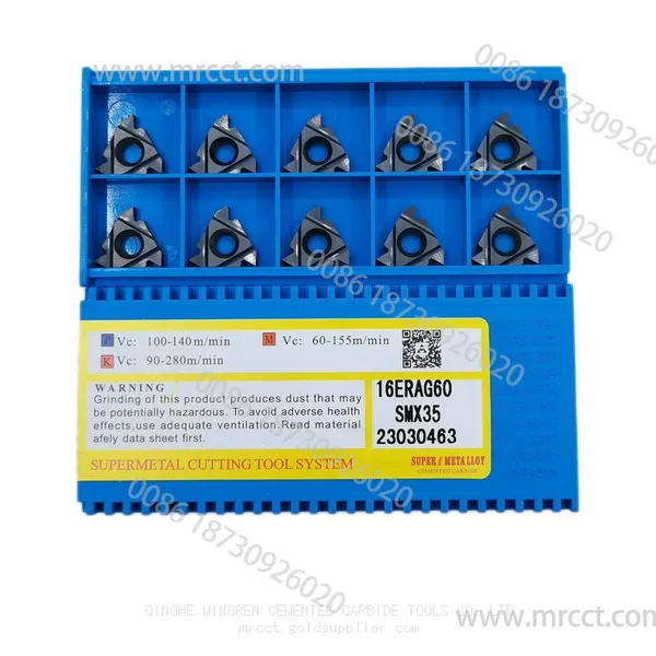 16ER AG60 Tungsten Carbide Stainless Steel Lathe Machine Threading Inserts ISO Metric Thread Insert P M K