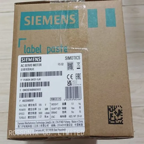 1FL6034-2AF21-1LA1 Siemens V90 AC Servo Motor 1FL6O34-2AF21-1LA1 Original and New
