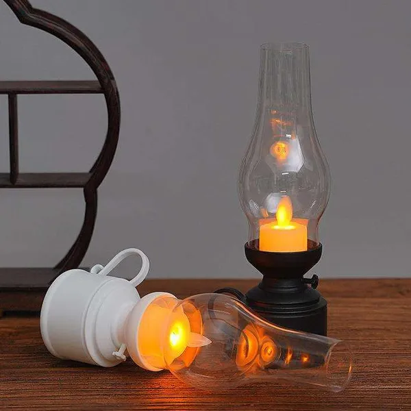 Battery Operated Retro Lamps, LED Kerosene Effect for Christmas & Halloween Decoration photo-1