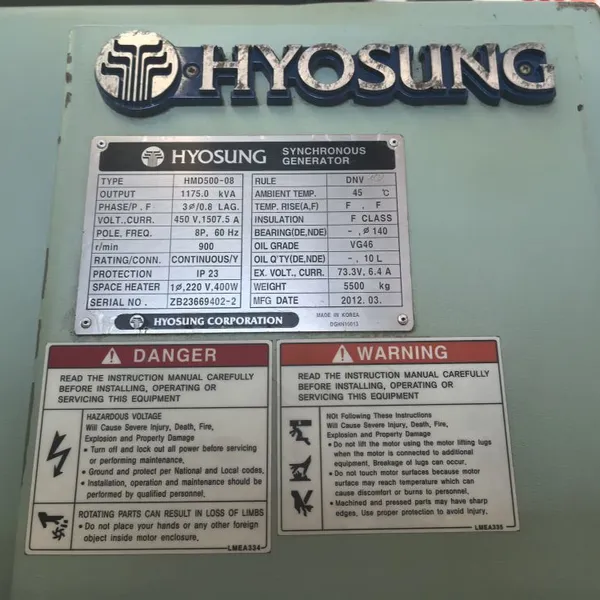 DOOSAN-MAN 5L21/31 Generator Sets Power Station Ex-Stock