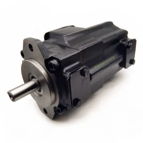 T6CC Industrial Hydraulic Vane Oil Pump T6CC-010003-1R00C100 Fixed Displacement Double Vane Pump With Keyed Shaft T6 Rotation:CW photo-4