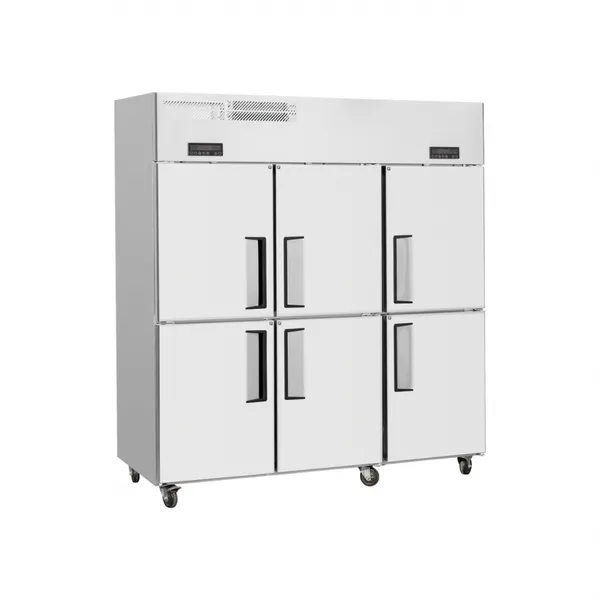 Commercial Stainless Steel Kitchen Refrigeration Equipment Air cooling three/six door upright chiller or freezer with Digital Temperature Control