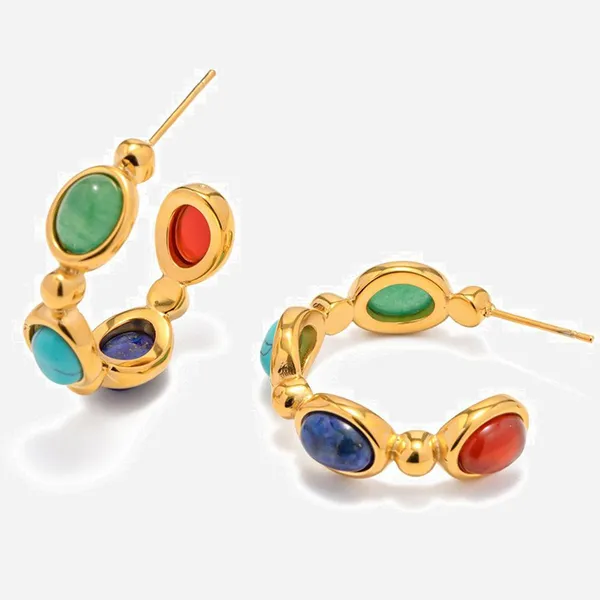 Non-Tarnish 18K Gold Plated Earrings - Stainless Steel Fashion Jewelry for Women photo-5