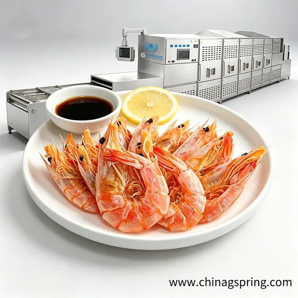 High Power Industrial Microwave Shrimp Drying Machine Continuous Seafood Dehydration Equipment