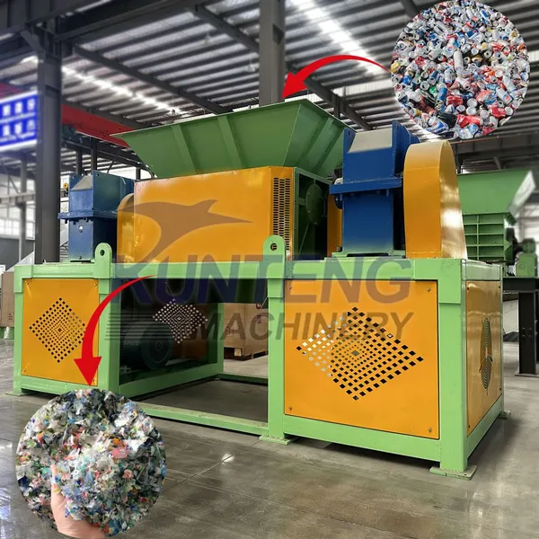 Large Furniture Shredding Production Line Coconut Shell Wood Double Axis Shredder EPC