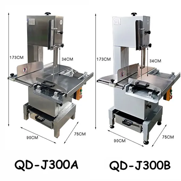QDMECH Heavy Duty RL007 Meat Bone Saw Machine With Germany Imported Blade Stainless Steel Electric Frozen Fish Cutter Machine for Butcher Shop photo-3