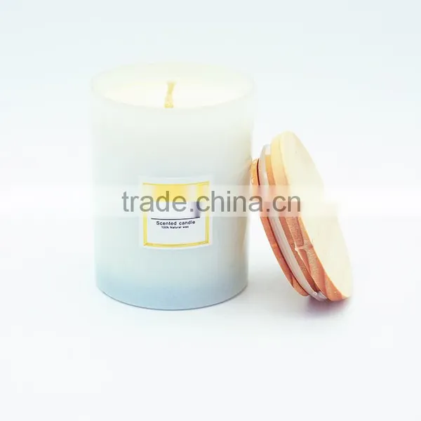 8oz Painted White Glass Candle Jars With Wood Lid for Making Scented Candles Quality Choice photo-6