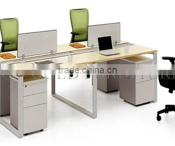 Modern 4 Seat Straight Workstation,linear Steel Frame Office Partition ( SZ-WS005) photo-3