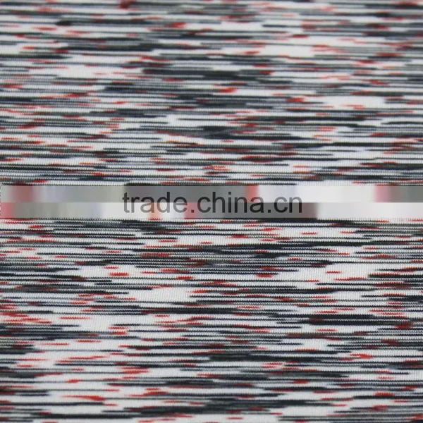 Weft Knitted Multi Color Yarn Dye Sportswear Clothing Fabric for Workout Compression Shorts photo-4