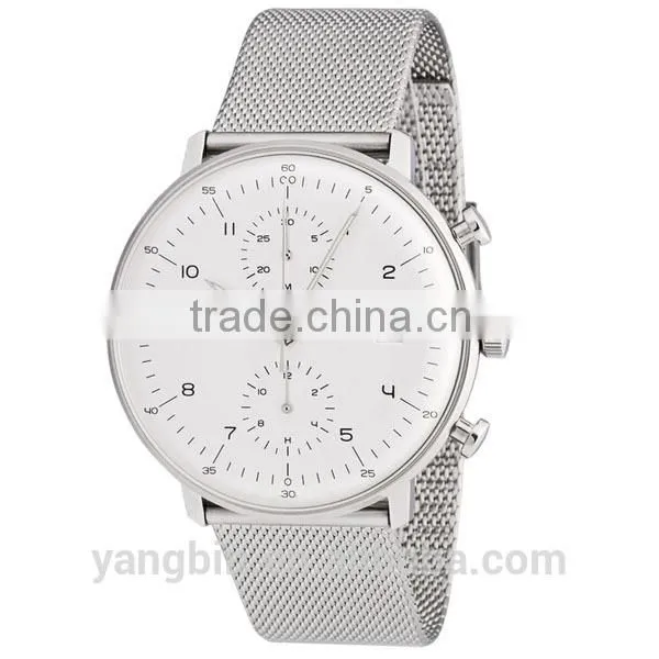 Simple Design Men's Fashion Business Trendy Stainless Steel Watch