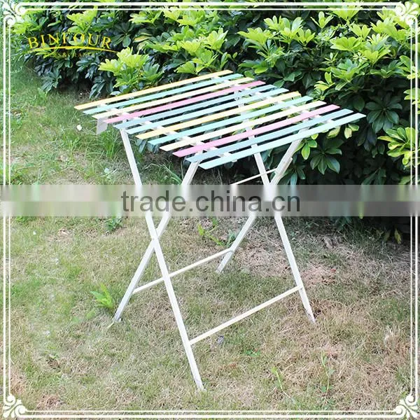 Custom Colorful Metal Patio Furniture Set Table and Chairs for Garden Deco photo-5