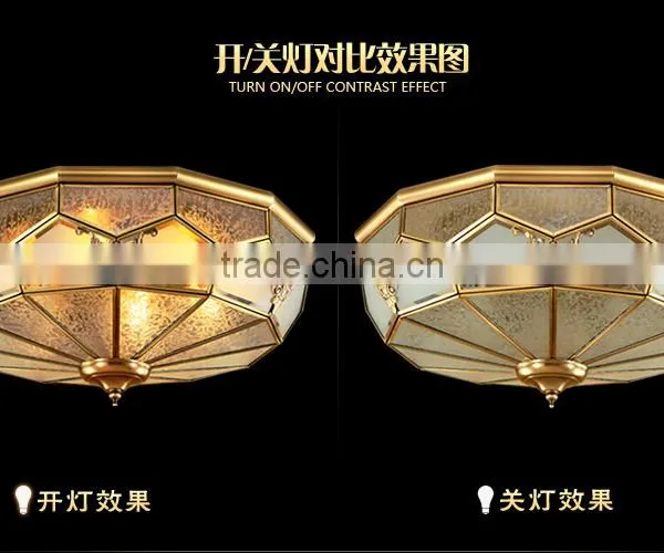 Brass Ceiling Lights And Glass Shade Living Room photo-3