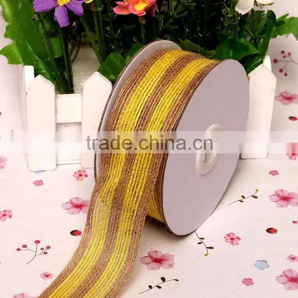 Plain Rustic Burlap Ribbon Trim,cheap Wired Burlap Ribbon for Party Decoration photo-5