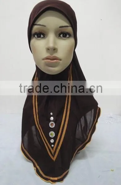 H266 New Style One Piece Hijab With Crystals photo-5