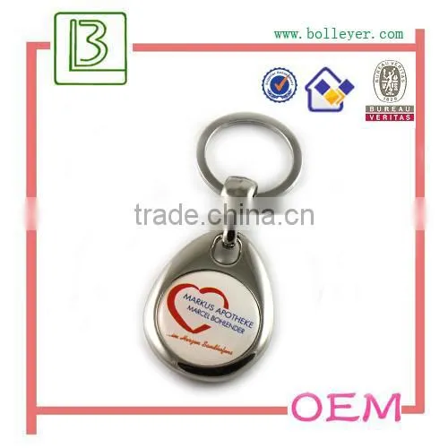 Custom Metal Logo Epoxy Resin Domed Blank Keyring photo-5