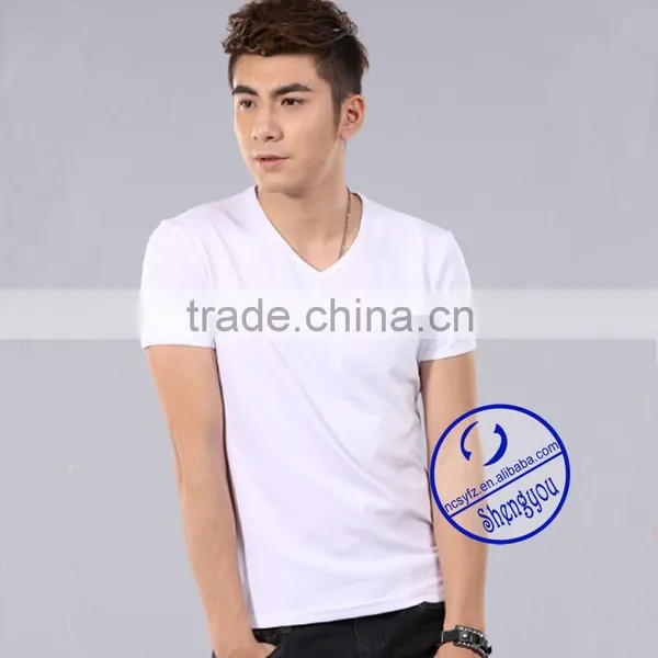 Custom 2015 Cheap Mens Blank V-neck t Shirt Wholesale China photo-2