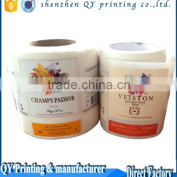 Hot Stamped Printing Logo Adhesive Paper Wine Label
