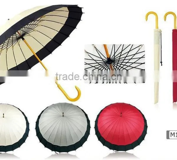 Stick Umbrella Straight Type Wooden Handle