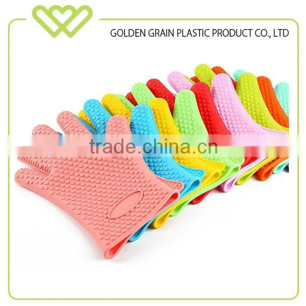 Heat Resistant Softtextile Silicon Kitchen Bbq Gloves With 5 Fingers Quality Choice photo-4