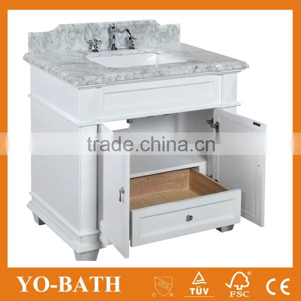 European Style Bathroom Vanity With Marble Countertop photo-3